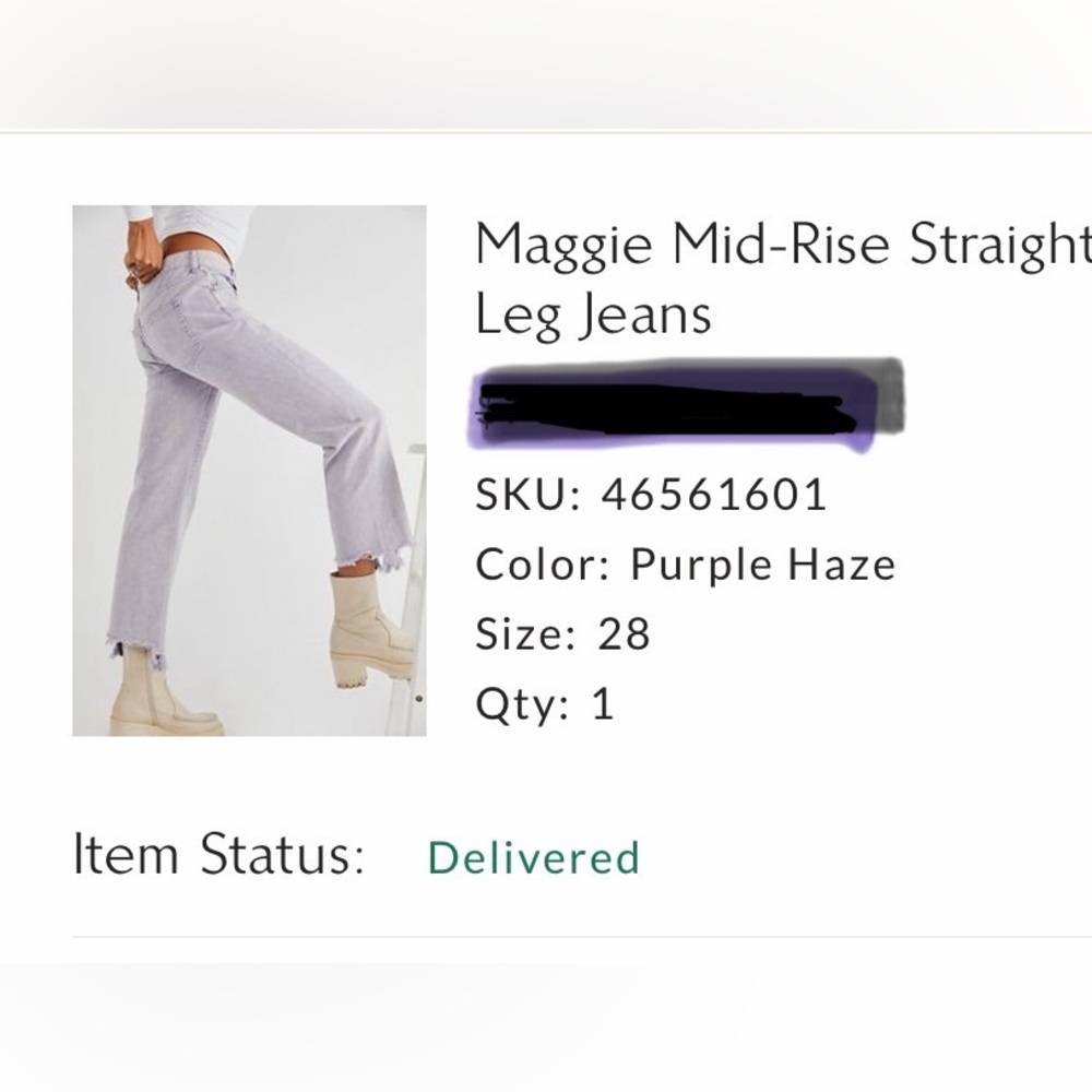 Free People Maggie Mid-Rise Straight Leg Jeans in Purple